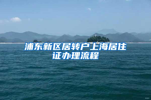 浦东新区居转户上海居住证办理流程