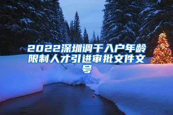 2022深圳调干入户年龄限制人才引进审批文件文号