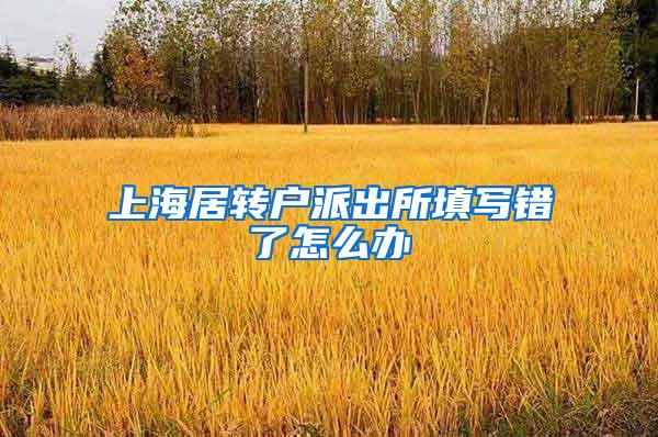 上海居转户派出所填写错了怎么办