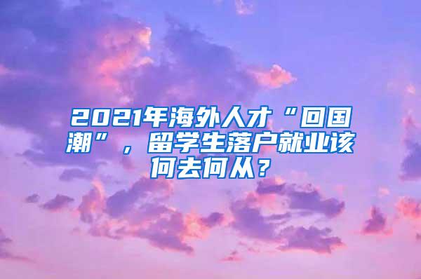 2021年海外人才“回国潮”，留学生落户就业该何去何从？