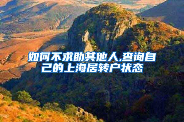 如何不求助其他人,查询自己的上海居转户状态