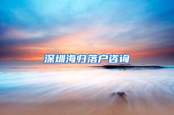 深圳海归落户咨询