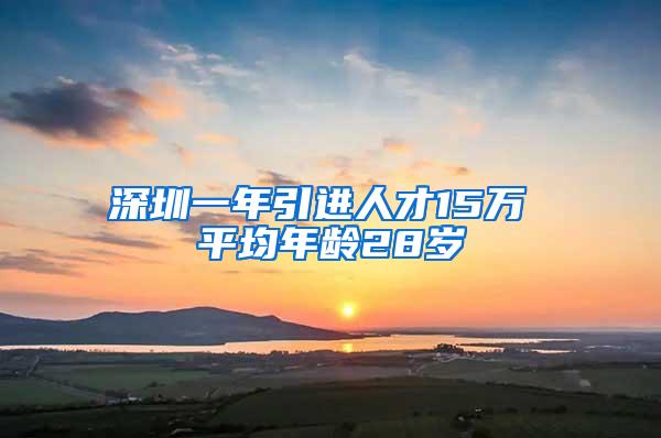 深圳一年引进人才15万 平均年龄28岁