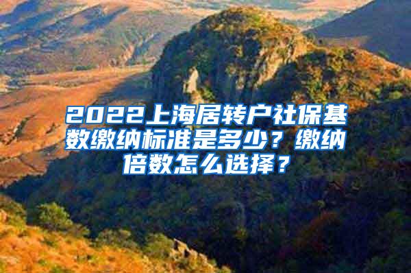 2022上海居转户社保基数缴纳标准是多少？缴纳倍数怎么选择？