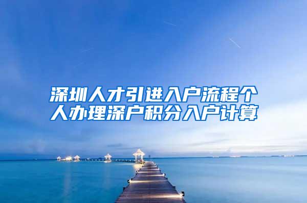 深圳人才引进入户流程个人办理深户积分入户计算