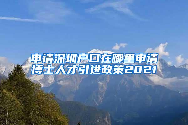 申请深圳户口在哪里申请博士人才引进政策2021