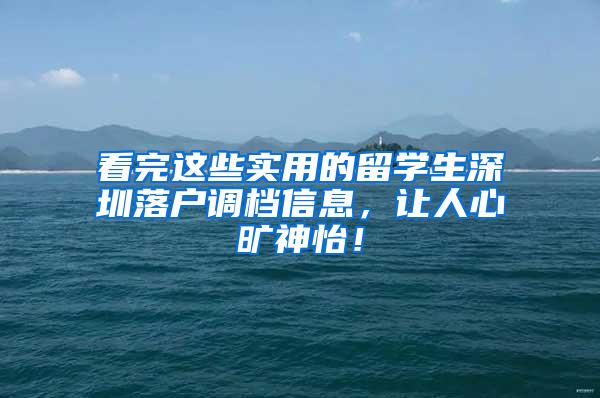 看完这些实用的留学生深圳落户调档信息，让人心旷神怡！