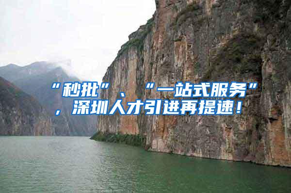 “秒批”、“一站式服务”，深圳人才引进再提速！