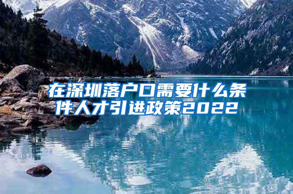 在深圳落户口需要什么条件人才引进政策2022