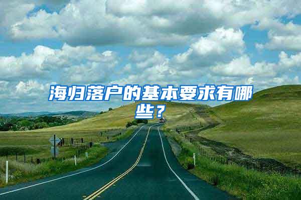 海归落户的基本要求有哪些？