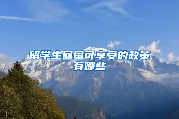 留学生回国可享受的政策有哪些
