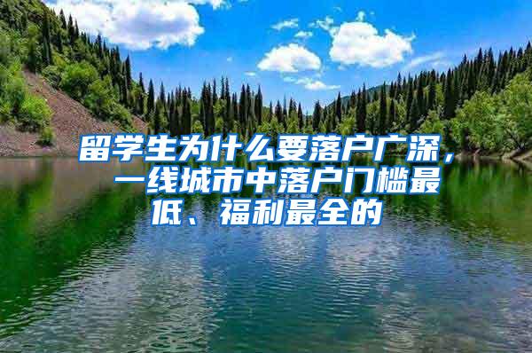 留学生为什么要落户广深， 一线城市中落户门槛最低、福利最全的