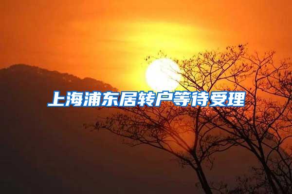 上海浦东居转户等待受理