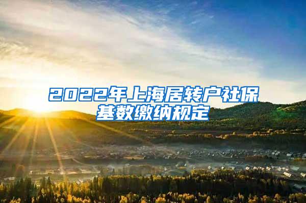 2022年上海居转户社保基数缴纳规定