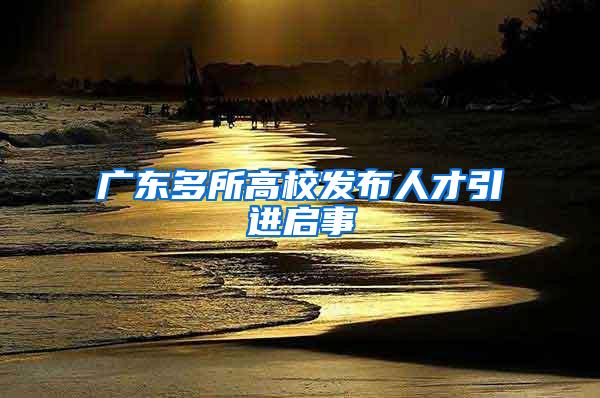 广东多所高校发布人才引进启事