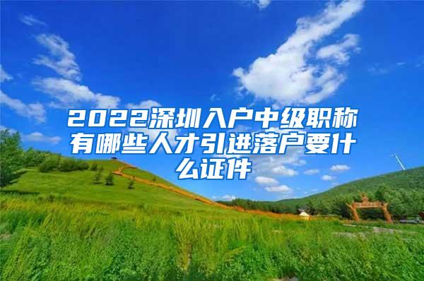 2022深圳入户中级职称有哪些人才引进落户要什么证件
