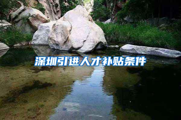 深圳引进人才补贴条件