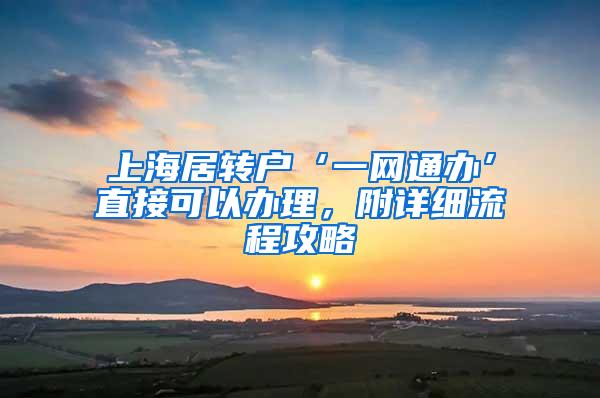 上海居转户‘一网通办’直接可以办理，附详细流程攻略
