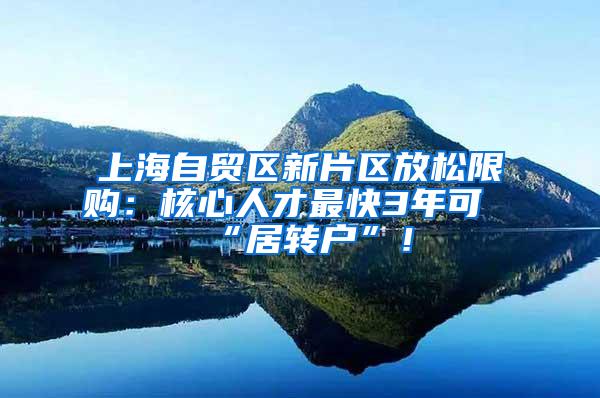 上海自贸区新片区放松限购：核心人才最快3年可“居转户”！