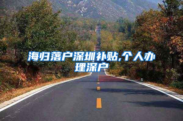 海归落户深圳补贴,个人办理深户