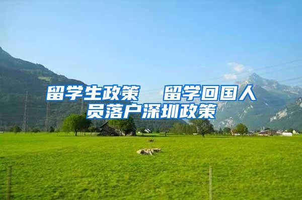 留学生政策  留学回国人员落户深圳政策
