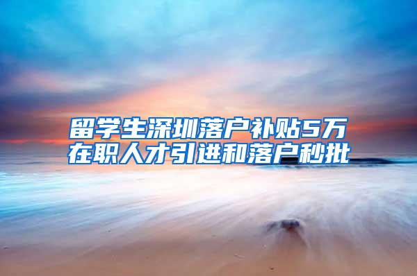 留学生深圳落户补贴5万在职人才引进和落户秒批