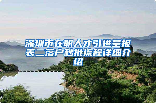 深圳市在职人才引进呈报表二落户秒批流程详细介绍