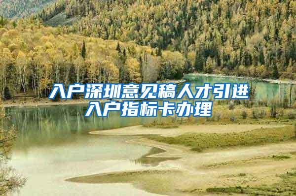 入户深圳意见稿人才引进入户指标卡办理