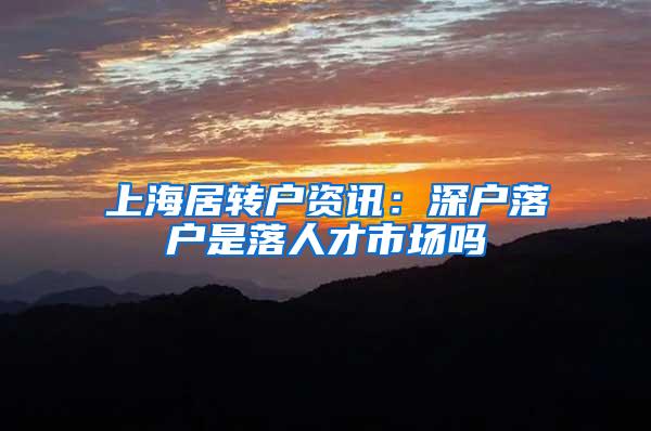 上海居转户资讯：深户落户是落人才市场吗