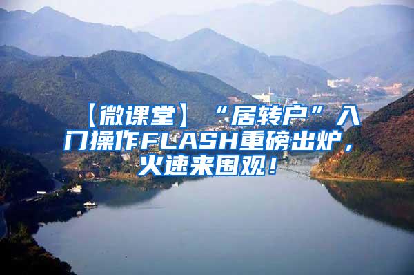 【微课堂】“居转户”入门操作FLASH重磅出炉，火速来围观！