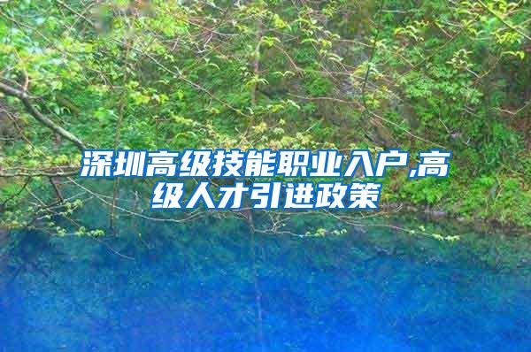 深圳高级技能职业入户,高级人才引进政策