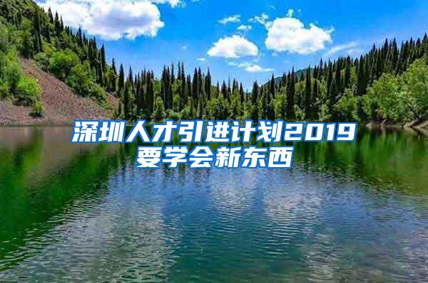 深圳人才引进计划2019要学会新东西