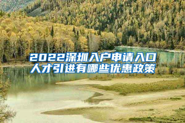 2022深圳入户申请入口人才引进有哪些优惠政策