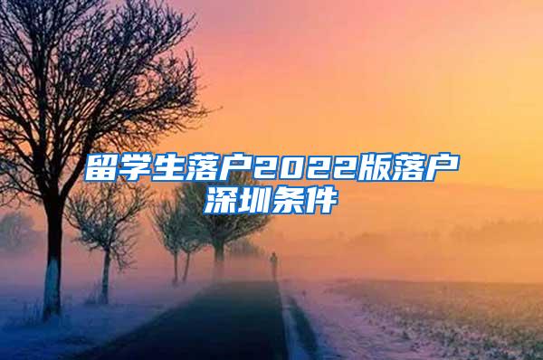 留学生落户2022版落户深圳条件