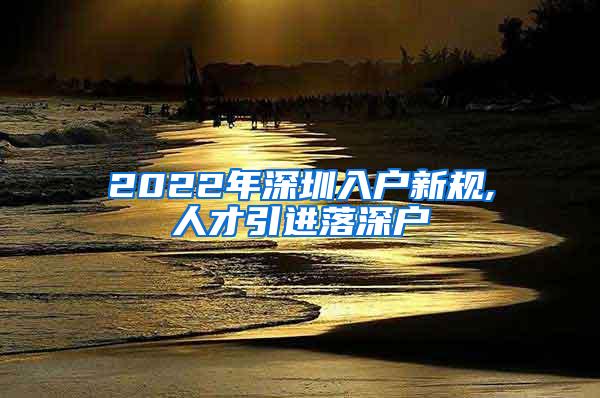 2022年深圳入户新规,人才引进落深户