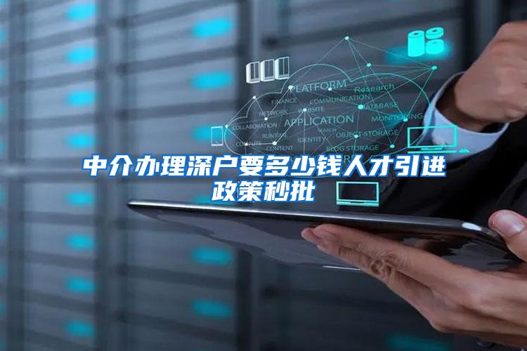 中介办理深户要多少钱人才引进政策秒批