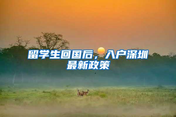 留学生回国后，入户深圳最新政策
