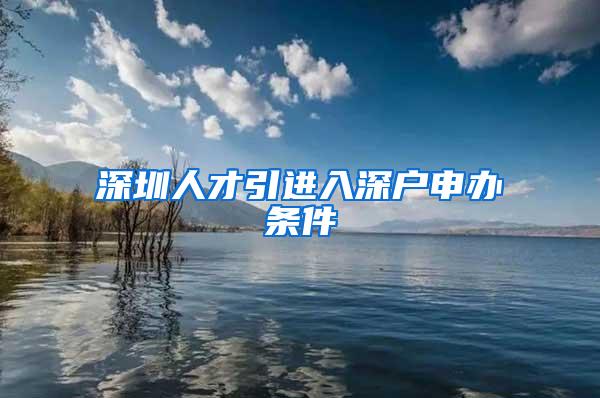 深圳人才引进入深户申办条件