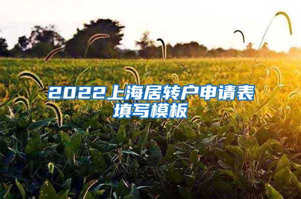 2022上海居转户申请表填写模板