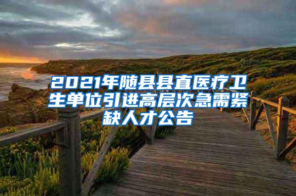 2021年随县县直医疗卫生单位引进高层次急需紧缺人才公告