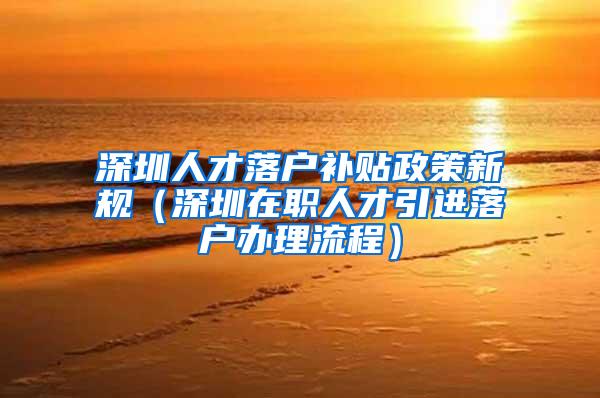 深圳人才落户补贴政策新规（深圳在职人才引进落户办理流程）