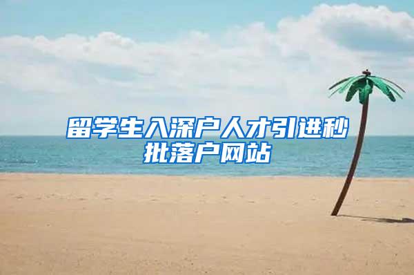 留学生入深户人才引进秒批落户网站