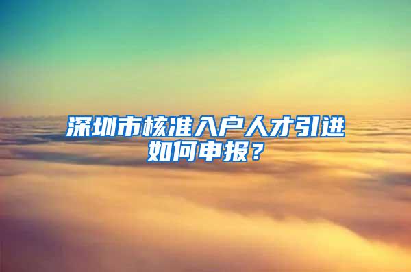 深圳市核准入户人才引进如何申报？