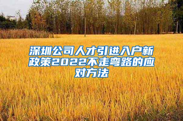 深圳公司人才引进入户新政策2022不走弯路的应对方法