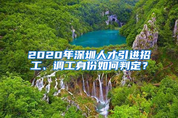 2020年深圳人才引进招工、调工身份如何判定？