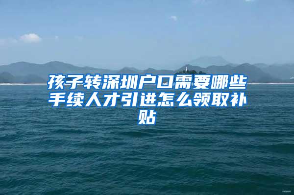 孩子转深圳户口需要哪些手续人才引进怎么领取补贴