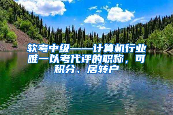 软考中级——计算机行业唯一以考代评的职称，可积分、居转户