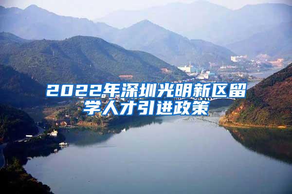 2022年深圳光明新区留学人才引进政策