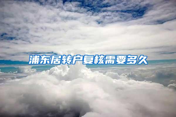 浦东居转户复核需要多久