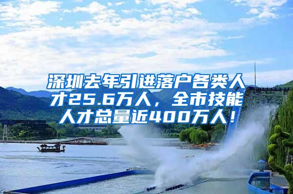 深圳去年引进落户各类人才25.6万人，全市技能人才总量近400万人！